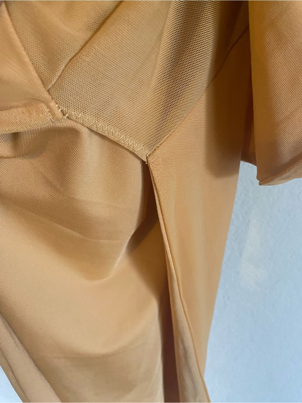 Oh Polly Glam Gold Draped Corset Midaxi Formal Dress Asymmetric Wrap Slit 4 - Picture 15 of 16
